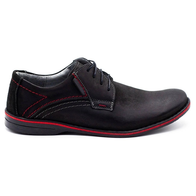 Sapatos masculinos de couro Olivier 242 pretos