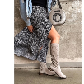 Olivier Botas femininas cinza claro Olivier Botas femininas cinza claro