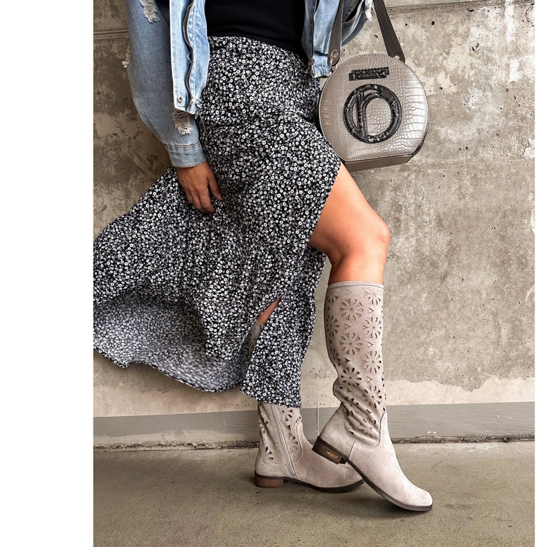 Olivier Botas femininas cinza claro