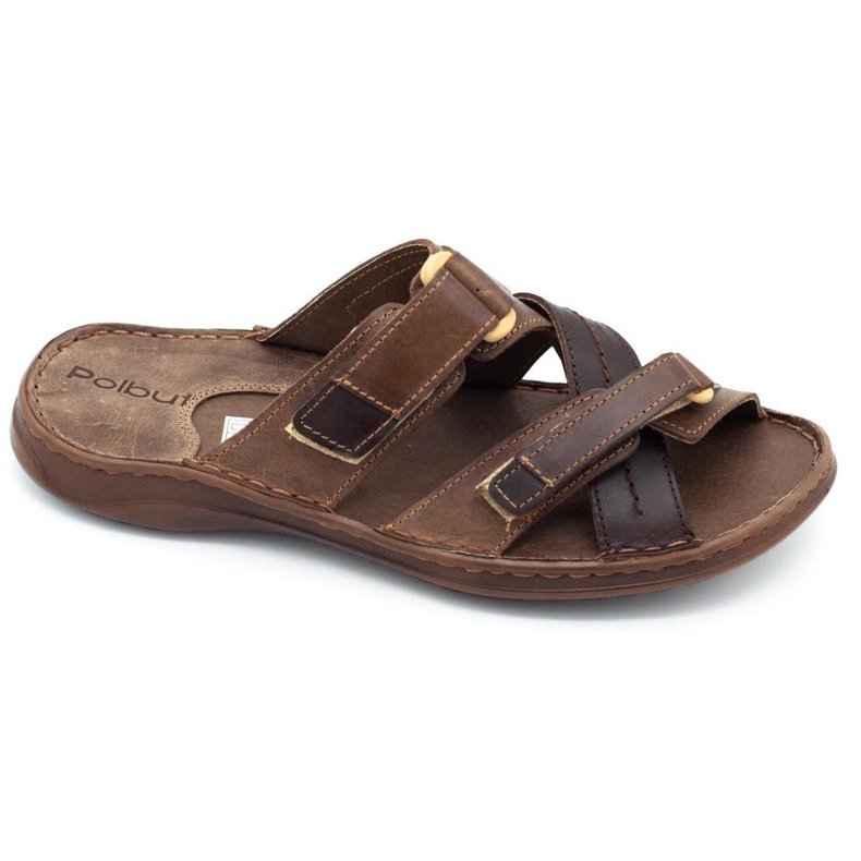 Polbut Chinelos masculinos marrons SA06 castanho