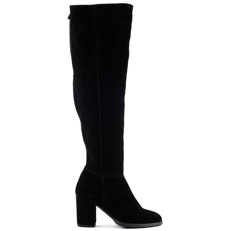 Saway Botas femininas no poste 63-W pretas preto