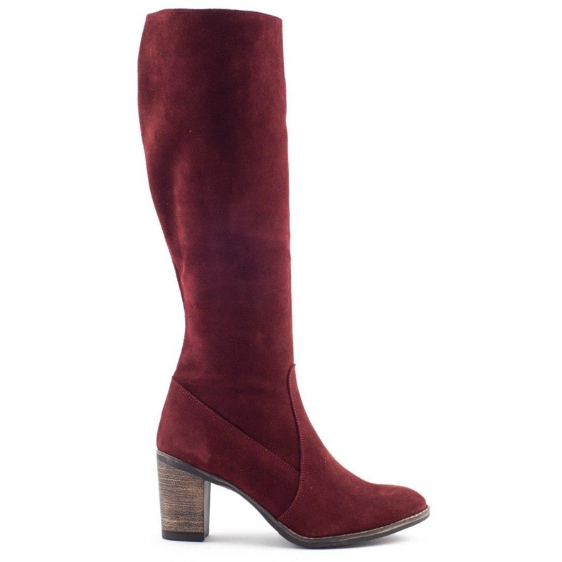 Olivier Botas femininas, isoladas no poste, marrons vermelho