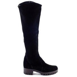 Olivier Botas pretas para mulheres com salto alto preto