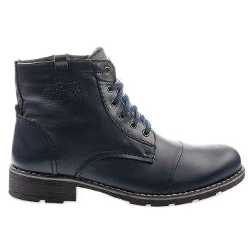 Mario Pala Botas de neve azul marinho masculinas 312