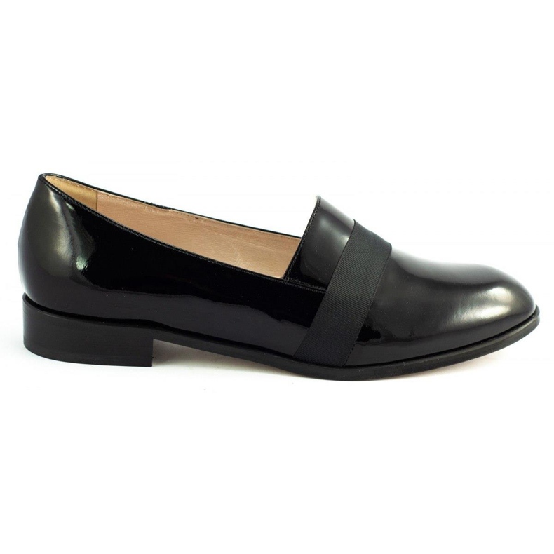 Lizard Mocassins femininos negros 04742 preto