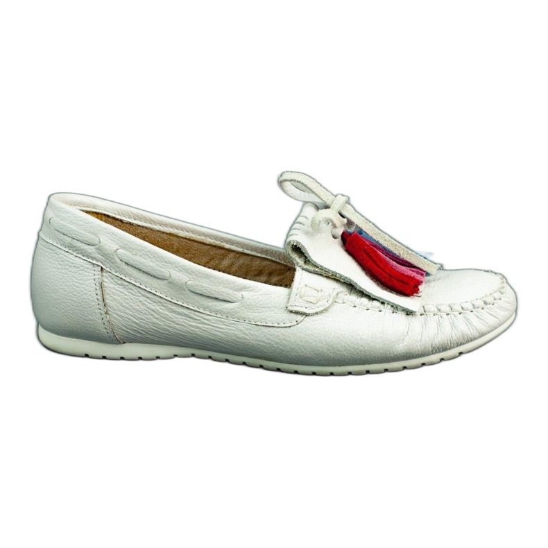 Lewski Mocassins femininos 2673 pérolas brancas branco