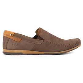 KOMODO Mocassins de couro masculino 876 marrom