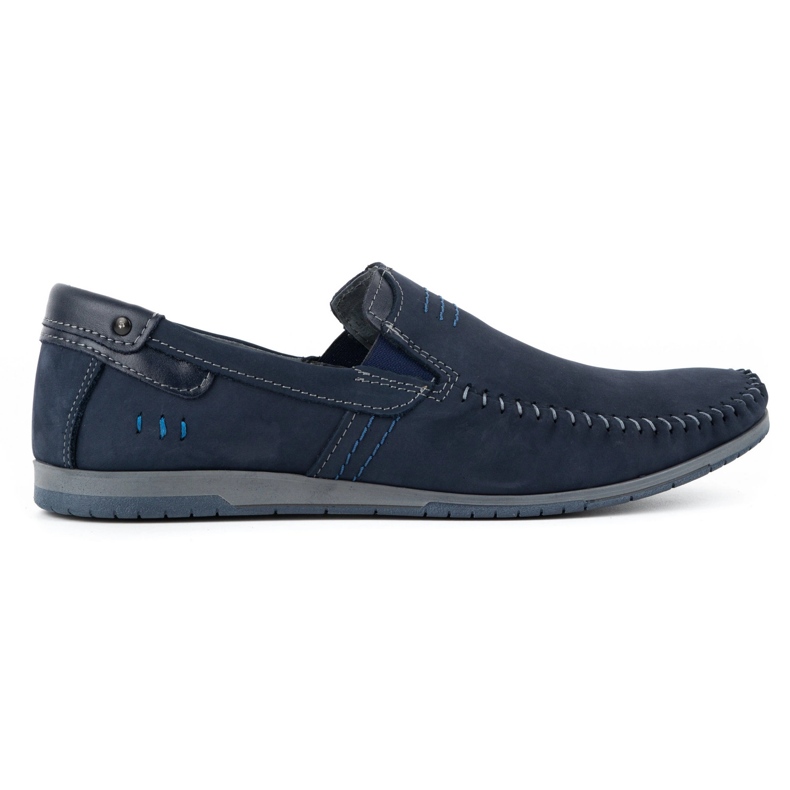 KOMODO Mocassins de couro masculino 876 azul marinho