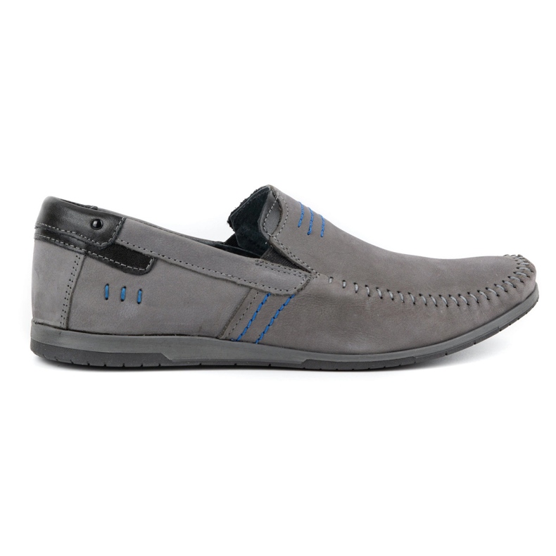 KOMODO Mocassins de couro masculino 876 cinza