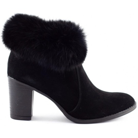 Olivier Botas pretas Maia com isolamento de pele preto