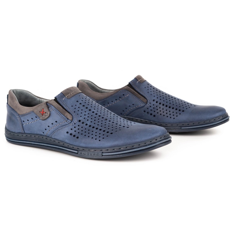 Polbut Brogues masculino 401 verão azul marinho