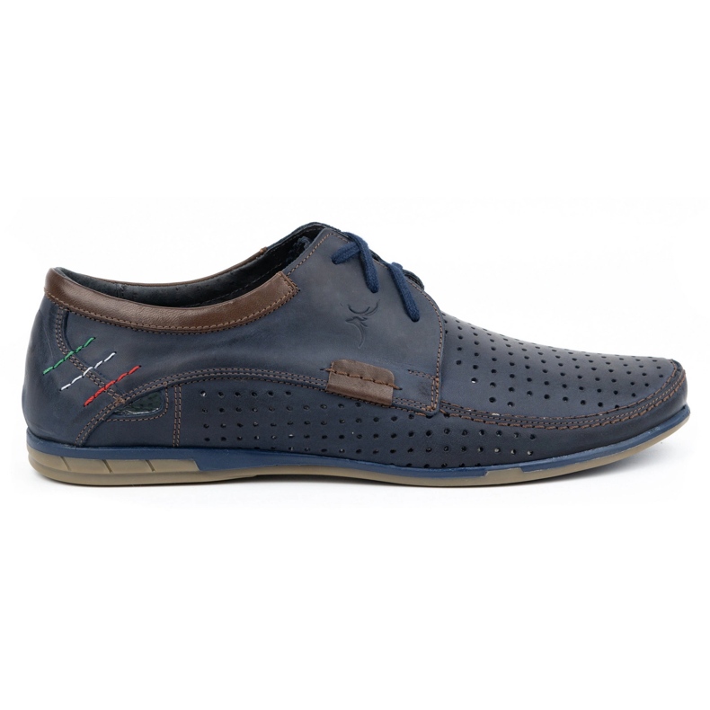 Olivier Sapatos perfurados masculinos 563 azul marinho