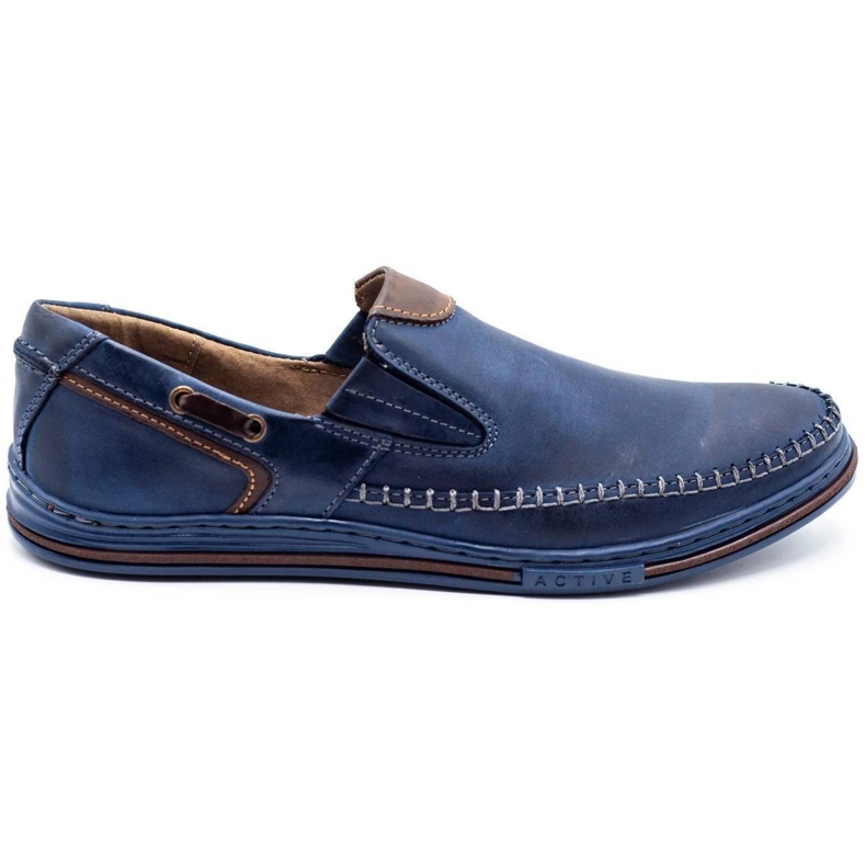 Polbut Sapatos masculinos mocassins 09 azul marinho