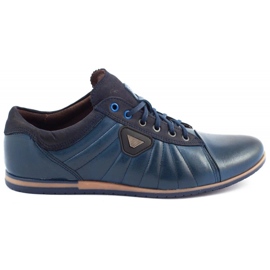 Lemar Sapatos de couro masculino 1615 azul marinho azul-marinho