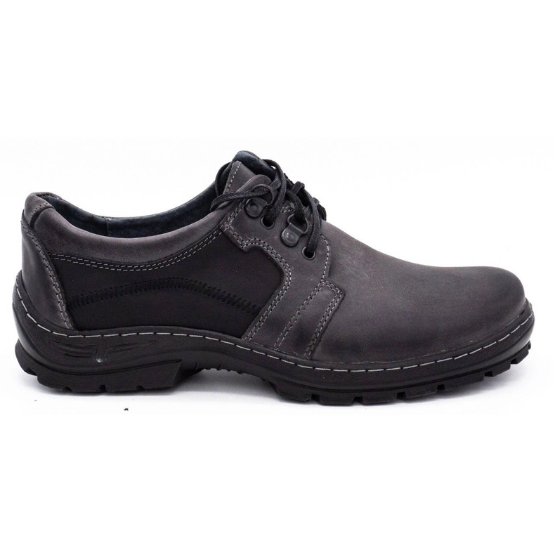 Polbut Sapatos masculinos de couro cinza K19