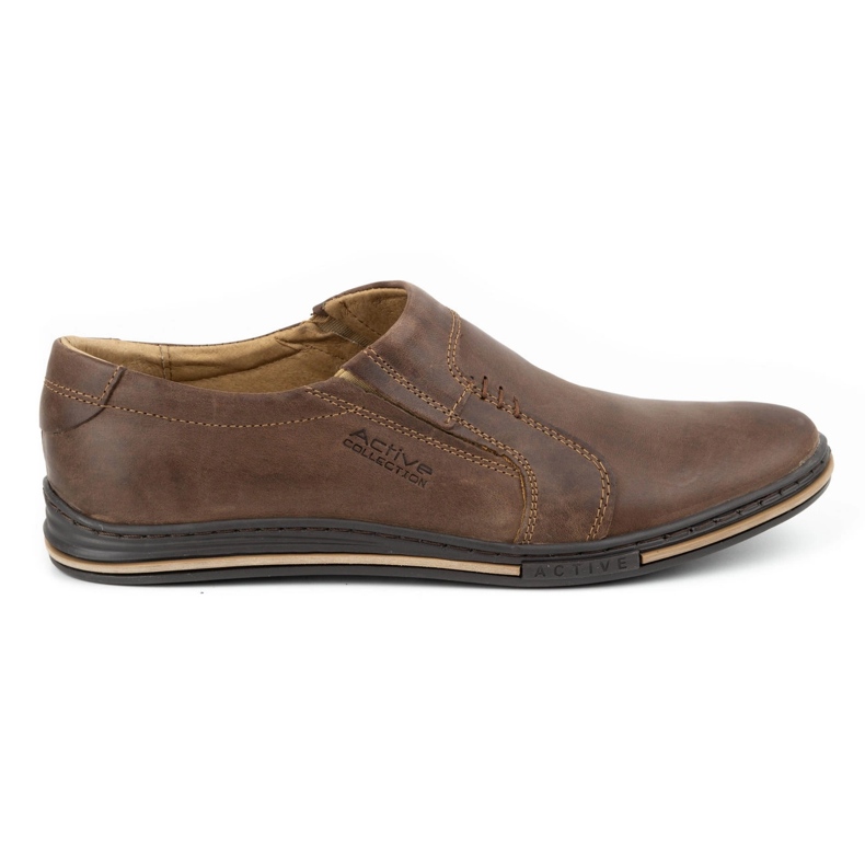 Polbut Sapatos de couro masculinos 334 marrons castanho