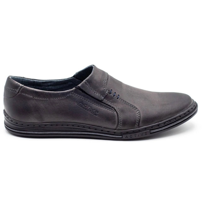 Polbut Sapatos de couro masculino 334 cinza