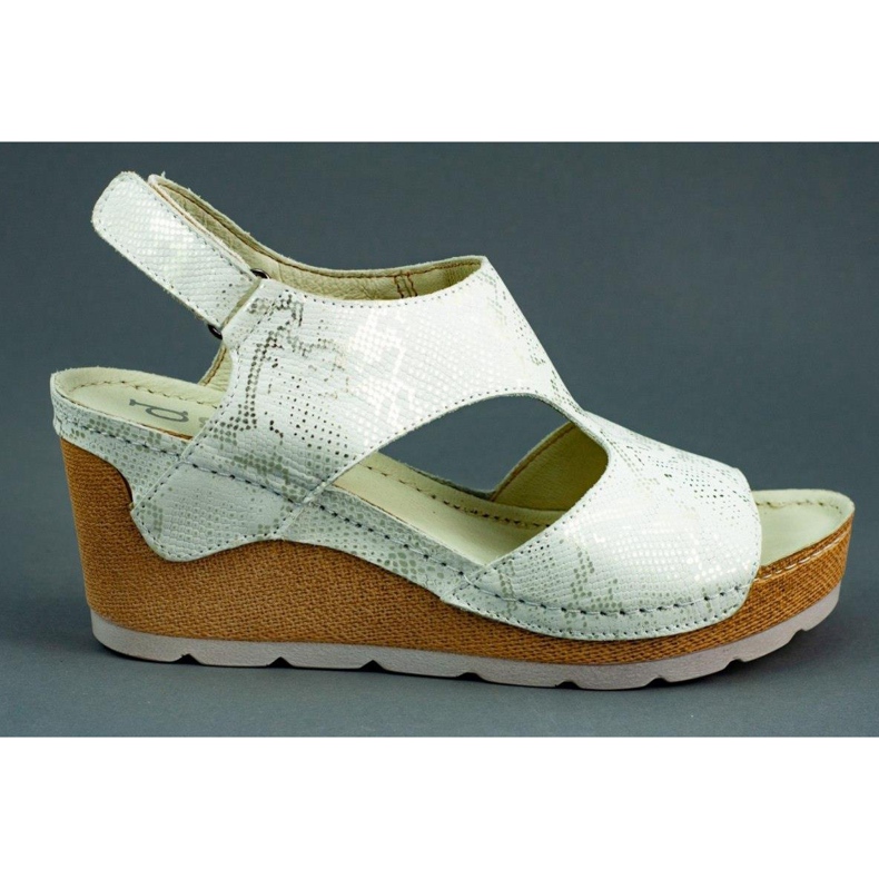 Dolce Pietro Sandálias de cunha 0888Z brancas e prata multicolorido