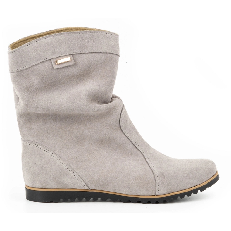 Olivier Botas de couro aquecidas por Emi Light Grey cinza