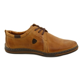 Polbut Sapatos de couro para homens 343 vermelhos marrom