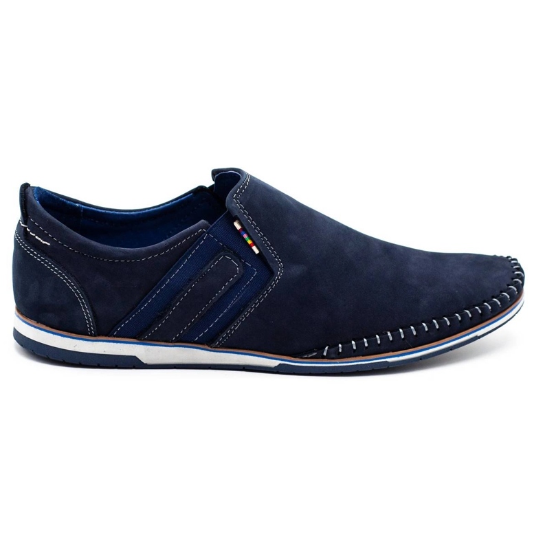 KOMODO Sapatos masculinos de couro 711 azul marinho