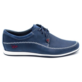 Polbut Sapatos masculinos de couro C22 azul marinho azul-marinho