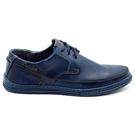 Polbut Sapatos masculinos de couro J44 azul marinho azul-marinho