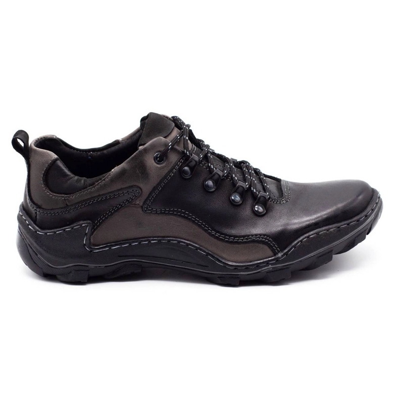 KENT Sapatos masculinos de couro Trapery 207 preto