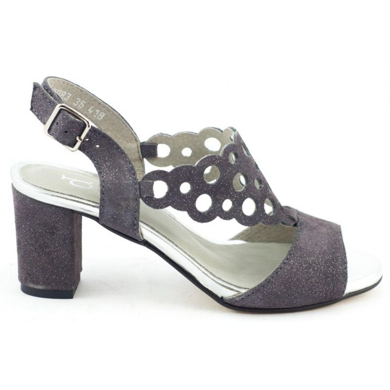 Dolce Pietro Sandálias femininas de camurça em poste de aço 2083 cinza