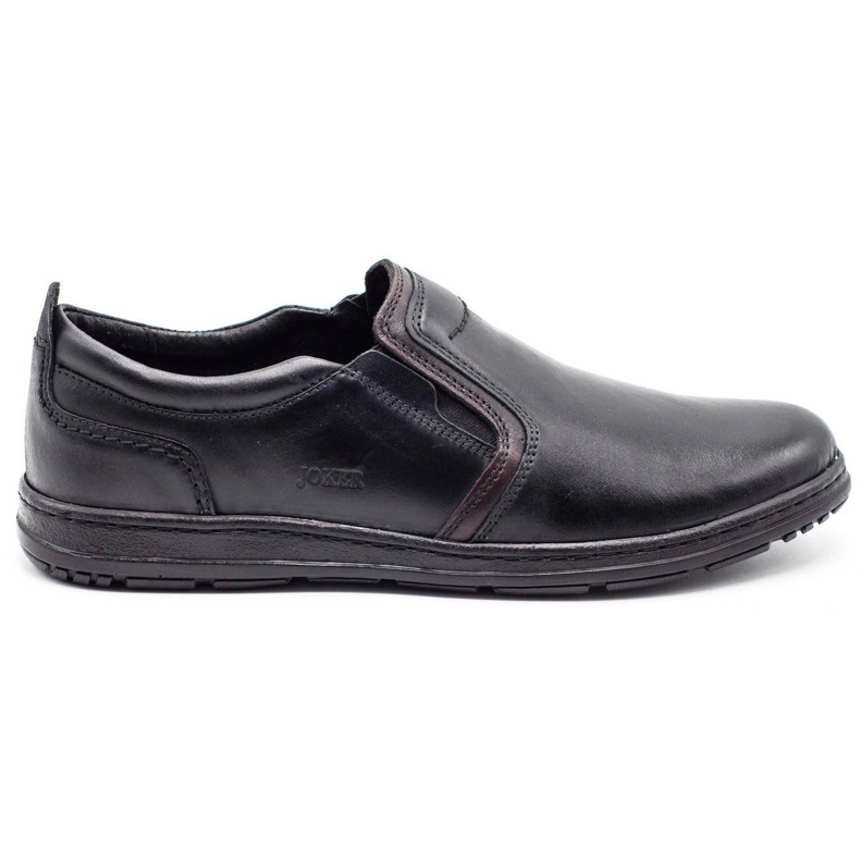 Joker Mocassins de couro preto masculino 535