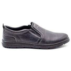 Joker Mocassins de couro cinza masculino 535