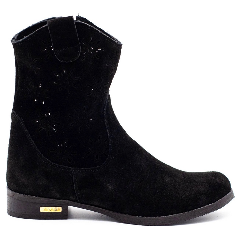 Olivier Botas pretas confortáveis ​​Janet com orifícios preto