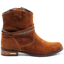 Olivier Botas femininas isoladas com corrente vermelha Luna laranja