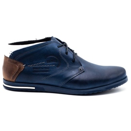 Polbut Sapatos isolados masculinos C37F azul marinho com branco azul-marinho multicolorido