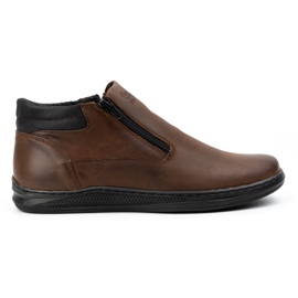 Polbut Botas de inverno masculinas marrom escuro K29