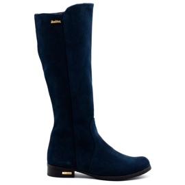 Olivier Botas elegantes Klara azul marinho
