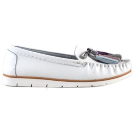 Evento Mocassins de couro com franjas branco