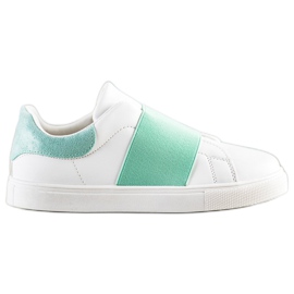 SHELOVET Sapatos deslizantes com elástico branco verde SHELOVET Sapatos deslizantes com elástico branco verde