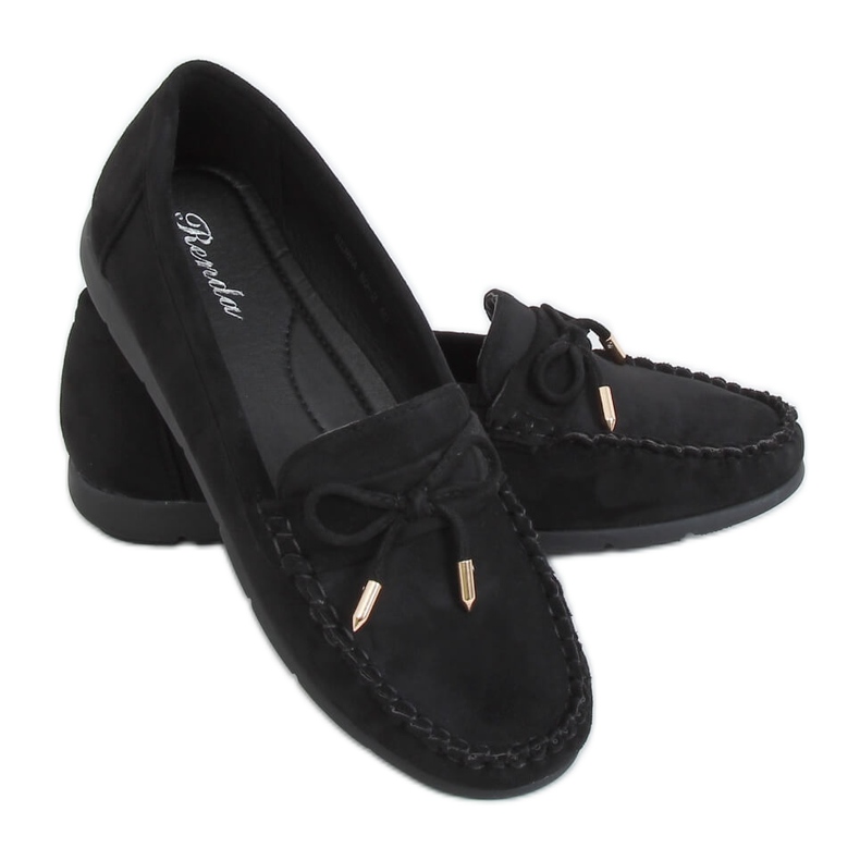 Mocassins femininos negros RQ-2 Preto