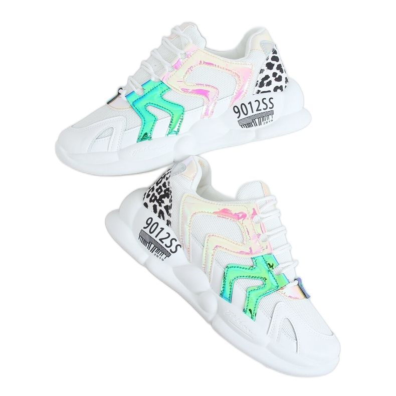 Sapatos esportivos brancos B0-233 Amarelo multicolorido