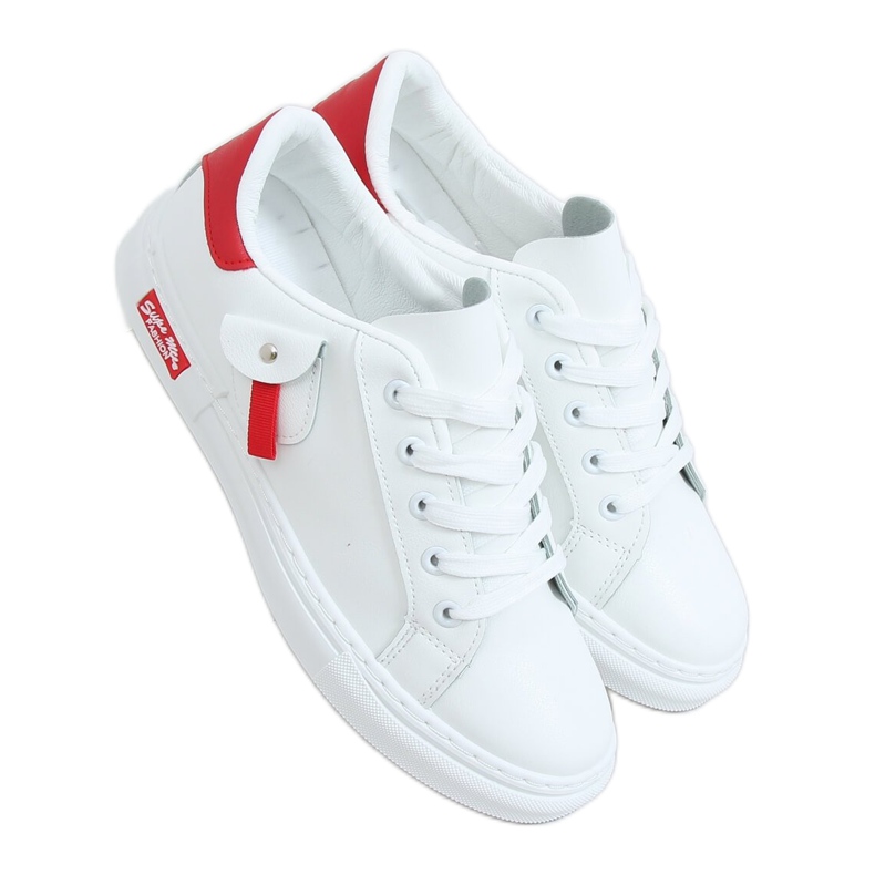 Tênis feminino branco e vermelho LA132P Vermelho