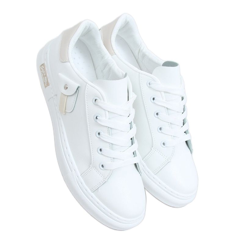 Tênis feminino branco e bege LA132P Beige