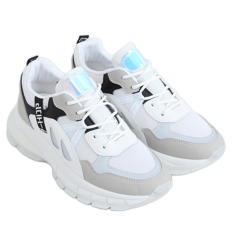 Calçados esportivos femininos brancos B0-553 BRANCO / PRETO multicolorido
