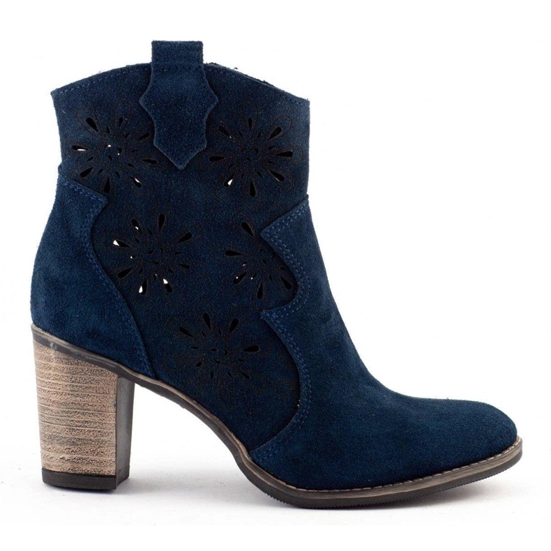 Olivier Botas Lena azul marinho de salto alto Openwork