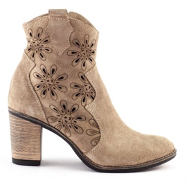 Olivier Salto alto Openwork Lena bege claro