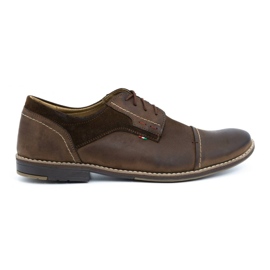 Olivier Sapatos de couro masculino 253 marrom castanho