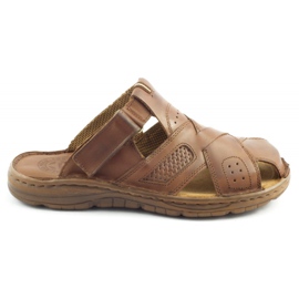 ŁUKPOL Chinelos masculinos 868 marrons castanho ŁUKPOL Chinelos masculinos 868 marrons castanho