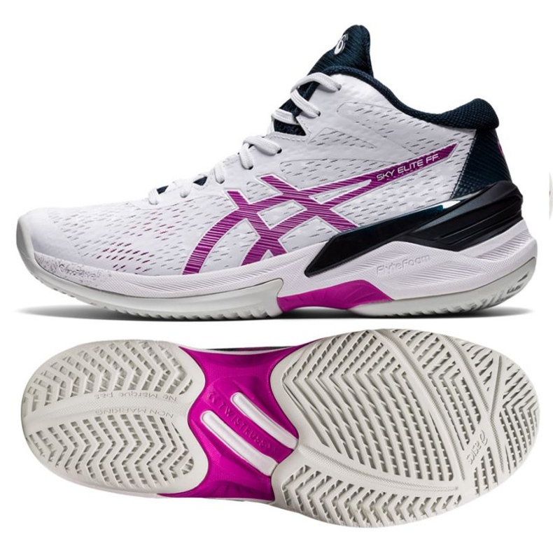 Tênis de voleibol Asics Sky Elite Ff Mt W 1052A023-103 branco branco Tênis de voleibol Asics Sky Elite Ff Mt W 1052A023-103 branco branco