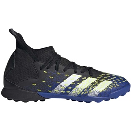 Chuteiras adidas Predator Freak.3 Tf Junior pretas e azuis FY0624 preto preto