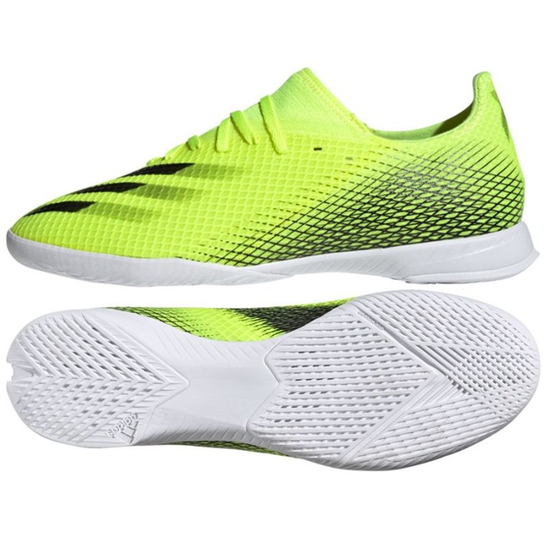Chuteiras Adidas X Ghosted.3 In M FW6937 branco, amarelo néon verde